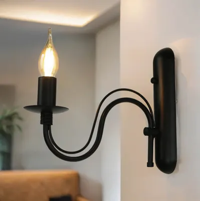 Produktbild von Wandlampe Rustikal FIORANO Schwarz Metall E14 Wandleuchte Wohnzimmer Schlafzimmer Flur