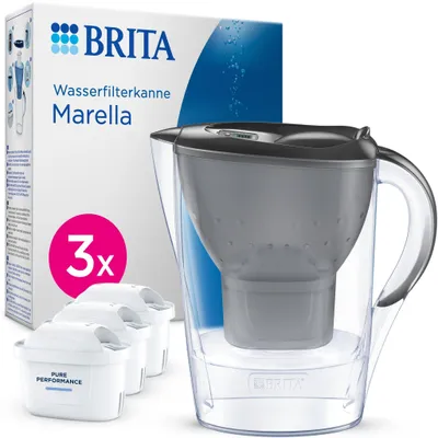 Produktbild von BRITA Wasserfilter-Kanne MAXTRA Marella, 3x Pure Performance Kartusche
