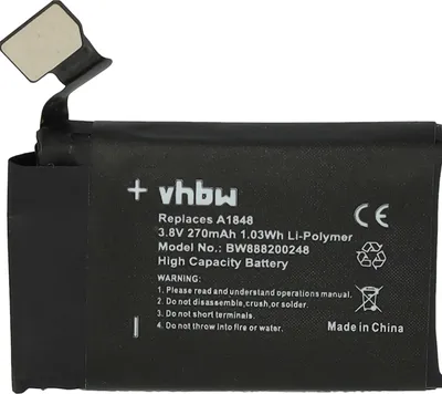 Produktbild von vhbw Akku kompatibel mit Apple Watch MQJN2LL/A, A1889, GSRF-MQJQ2LL/A Smartwatch Uhr Fitnessarmband (270 mAh, 3,82 V, Li-Polymer) + Werkzeug-Set