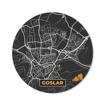 Produktbild von MuchoWow® Mauspad Mousepad Schwarz und Gold - Stadtplan - Goslar - Deutschland - Karte 40x40 cm - Mousepads - Maus Mat - Pad - Mausunterlage - Schreibtisch Accessoires