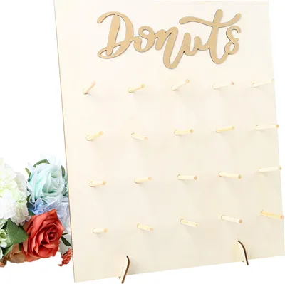 Obrázok produktu pre Drevený držiak na stenu Donut Donut Držiak Svadobná párty dekorácia Narodeniny Dodávky