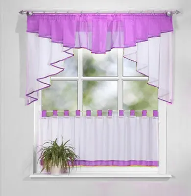 Produktbild von Fertiggardine, Gardine 2 Teile, Vorhang, 70x150 / 45x150cm Lila