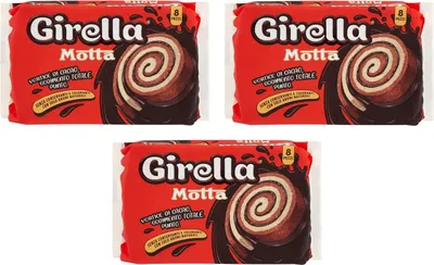 Produktbild von 3x Motta Girella Snack Dolce da forno con farcitura al cacao Süßer Snack n mit Kakaofüllung (8 x 35g) 280g
