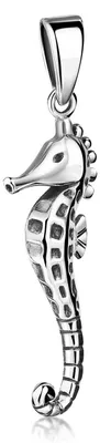 Produktbild von MATERIA by Matthias Wagner Seepferdchen Kettenanhänger 925 Sterling Silber Oxidiert wahlweise mit Halskette KA-328