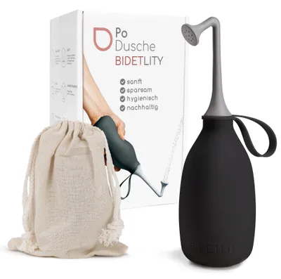 Reisbidet mobil, Intimdusche, Po-Dusche, 450 ml, schwarz
