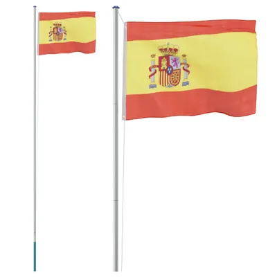 Produktbild von Flagge Spaniens mit Mast 6,23 m Aluminium