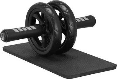 Productafbeelding van Buikspierroller - Fitnesswiel Core - Kracht Training - Dubbele Glijwielen - 19 cm - Zwart