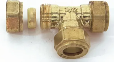 Produktbild von Doppelkonischer T-Verbinder aus Messing D.18 für Kupferrohr