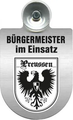 Produktbild von Einsatzschild Windschutzscheibe incl. Saugnapf - Bürgermeister im Einsatz - 309395 - incl. Regionen nach Wahl Color - Region Preussen