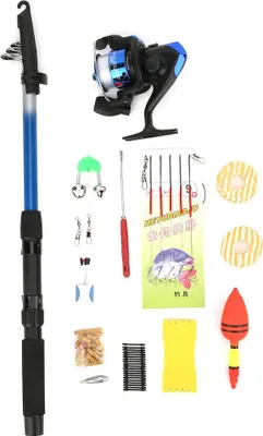 Produktbild von 1,8 m tragbare ultraleichte Nylonanfänger -Teleskop -Angelrute mit Rollenzubehör Kitplastic