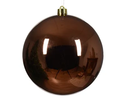 Produktbild von Weihnachtskugeln Kunststoff 14cm 1 Stück - Espressobraun