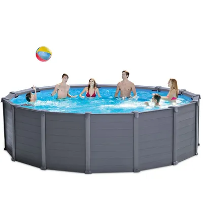 Produktbild von Intex 26384, 16805 l, Gerahmter Pool, Erwachsener & Kind, Leiter, Graphit, 193 kg