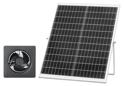 Produktbild von VEVOR 25W Solar Ventilator, 12V Solarpannel mit Einzelventilator, Max. 2030 U/min Solar Lüfter für 374 m³/h Luftstrom, 4,3 m/s Solarbetriebener Abluftventilator für Kleine Hühnerställe Gewächshäuser