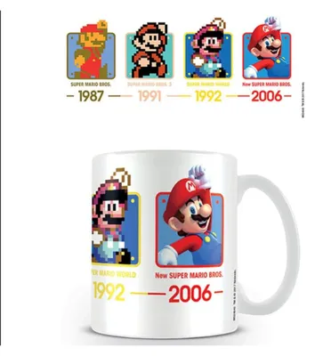 Produktbild von PYRAMID Super Mario (Dates), Einzelbild, 0,315 l, Becher, Universal, Mehrfarbig, Weiß, Keramik