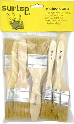 Obrázek produktu pro Sada plochých dřevěných kartáčů 10 kusů