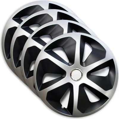 Produktbild von 4x Radkappen Radblenden Radzierblenden 16 Zoll Roco Silber Schwarz Set Universal