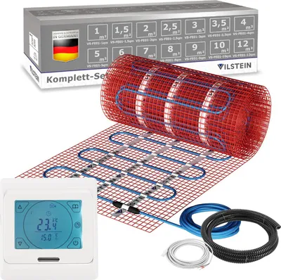 Produktbild von VILSTEIN Elektrische Fußbodenheizung 150W - Komplett-Set - Für nahezu alle Bodenbeläge | 8m² - 16m