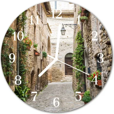 Produktbild von Glasuhr Wanduhr Küchenuhr Echt-Glas 30fi cm Gasse braun