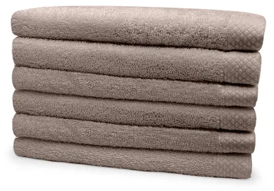 Productafbeelding van Eleganzzz Badstof Handdoek 100% Katoen 60x110cm - taupe - set van 6