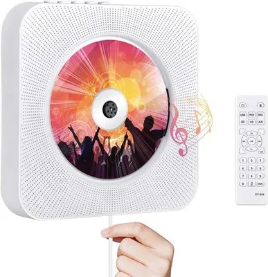 Obrázek produktu pro Dětský CD přehrávač s Bluetooth a FM rádiem – montáž na zeď, vstup pro MP3, dálkové ovládání