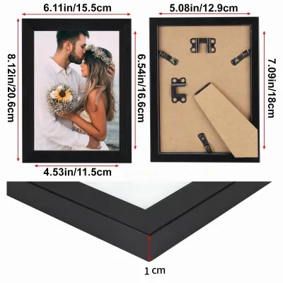 Immagine prodotto di Set di 12 cornici per foto EXYGLO, dimensioni 13x18 cm, colore nero. Cornici per collage, adatte per foto di 18x13 cm