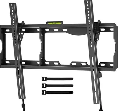 Immagine prodotto di Supporto a parete piatto compatibile con la maggior parte dei televisori LED, LCD, OLED e plasma da 37 a 86 pollici. Questo supporto per TV inclinabile sostiene televisori fino a 75 kg, con una compatibilità VESA massima di 600 x 400 mm. Include livella a bolla e fascette per cavi.