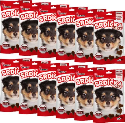 Obrázek produktu pro Akinu Uzená srdíčka pamlsek pro psy 12 x 60 g