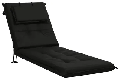 Productafbeelding van Ligstoel Kussen GEMERT 100% Polyester Zwart 190 x 50 x 9 cm