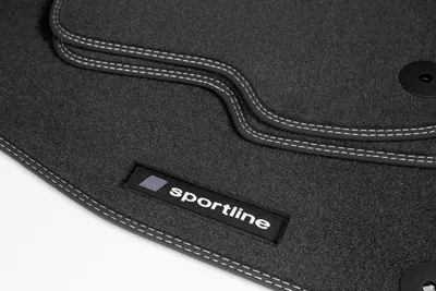 Produktbild von Fußmatten Sportline passend für Audi A5 F5 Coupé S-Line Quattro Bj. 2016-07/2024, Naht:2x Silber