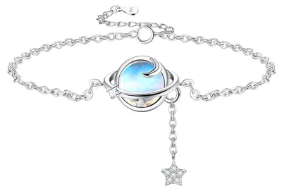 Zdjęcie produktu dla Dailygoody - Bransoletka damska - Bransoletka z kamieniem księżycowym - Elegancka bransoletka przyjacielska - Srebro próby 925 - Prezent dla niej - Na urodziny lub Dzień Matki