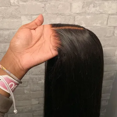 Immagine prodotto di Parrucca in capelli naturali al 100%, lunghezza 50 cm, taglio dritto, densità del 180%, ideale per donne di colore