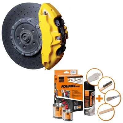 Produktbild von Foliatec Bremssattellack Motorlack SET SPEED GELB für 4 Bremssattel + Reiniger