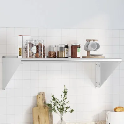 Obrázek produktu pro Maison Exclusive – nástěnná police 100 × 45 × 31 cm, stříbrná nerezová ocel