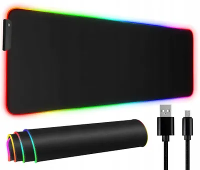 Zdjęcie produktu dla Duża Gamingowa Podkładka Pod Myszkę Rgb Xxxl Podświetlana Led Mata 900X400