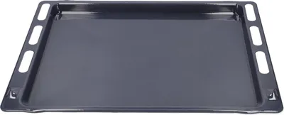 A baking tray is shown from a slightly elevated angle against a white background.