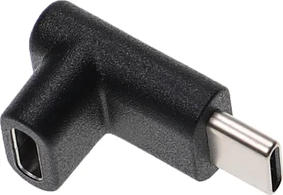 Produktbild von vhbw USB C Adapter 90° Winkel, abgewinkelter Adapter Stecker auf Buchse für Laptop, Notebook, etc - Eckadapter Schwarz