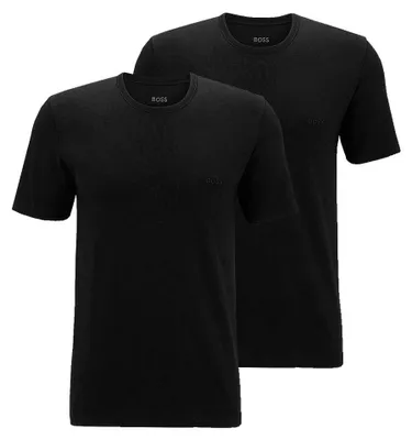 Image de BOSS  T-shirts à col rond Comfort, 100 % coton, lot de 2, noir, taille XL