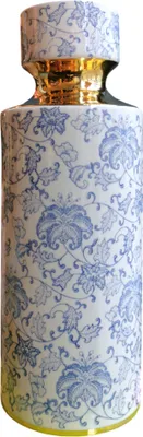 Zdjęcie produktu dla Fine Asianliving Chiński Wazon Niebieski Biały Złoty Ręcznie Wykonany D15xH33cm Wazon Dekoracyjny Wazon Kwiatowy Orientalny Wazon Ceramiczny Wazon Dekoracyjny Nowoczesny Wazon Dekoracyjny Na Stół