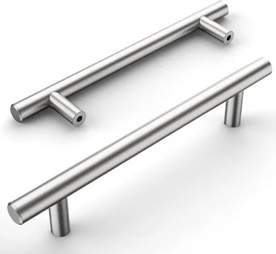 Produktbild von Famanu Küchenschrankgriffe Set aus 12 Edelstahl satiniert Nickel 128 mm