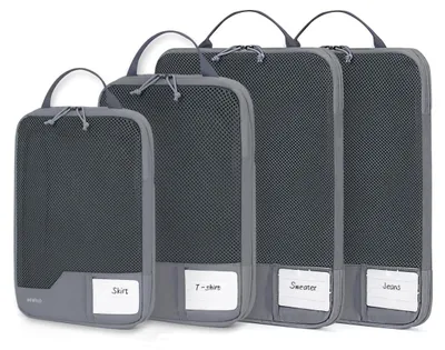 Image de Solidchoice - Coffret de 4 cubes de rangement compressibles pour voyage