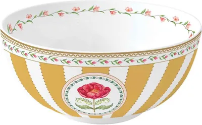 Produktbild von Müslischale FLOWERY Blumen D. 15cm weiß gelb rosa aus Porzellan Easy Life