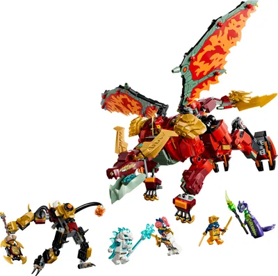 Produktbild von LEGO NINJAGO Wyldfyres Drachenmech - 2-in-1 Ninja-Actionfigur mit Mech von Kaiserin Beatrix und 6 Minifiguren - Geschenkidee zum Geburtstag für Jungen ab 9 Jahren und Fans - 71868