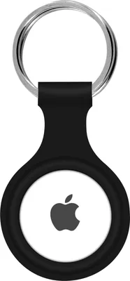 Immagine prodotto di Portachiavi AirTag ultrasottile in silicone con anello in metallo - Nero