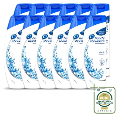 Immagine prodotto di 12 flaconi di shampoo Head & Shoulders Classic Clean - 250 ml - Confezione risparmio - 12 pezzi