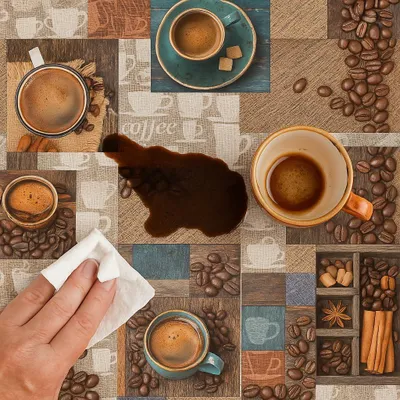 Produktbild von PCV Wachstuch Kaffee Tischdecke abwischbar Wachstuchtischdecke 140 x 260 - 31281-Kaffee