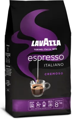 Zdjęcie produktu dla Lavazza Espresso Italiano Cremoso, 1 kg, Espresso, Średnie palona, 8/10, 1 szt., 80 mm