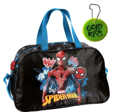 Produktbild von Marvel Spiderman Comics Handtasche Sporttasche Trainingstasche Schultertasche Tasche Reisetasche Sport Bag inkl. leuchtender Anhänger