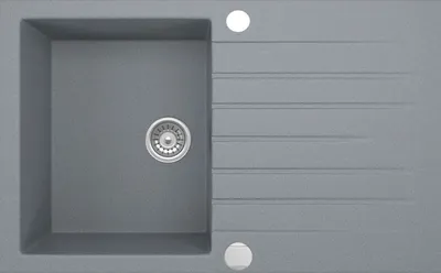 Produktbild von Granitspüle Grau Küchenspüle Granit Siphon Einbauspüle Spülbecken Spüle Granit 76x44