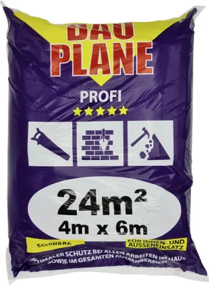 Produktbild von Jufol Bauplane Profi 0,08 mm 6 x 4 m = 24 m² schwarz