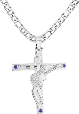 Produktbild von Johnny Hallyday Kreuz Anhänger Gitarre Kette Silber Rocker Geschenk